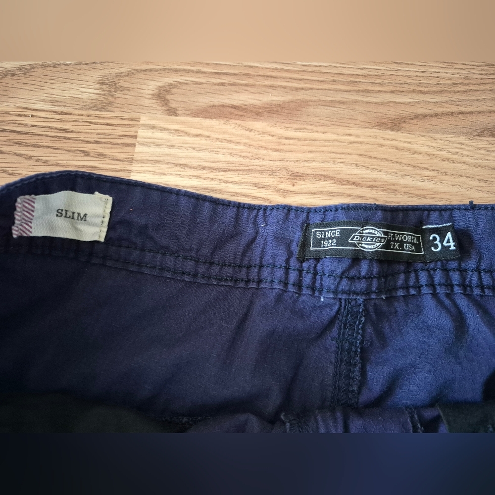 Dickies Slim Fit Men's Blue Cargo Shorts - Picture 2 of 7